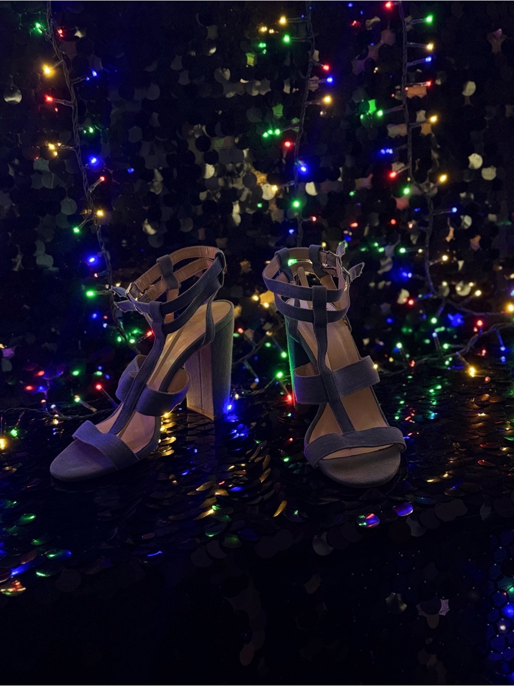Windsor Navy Blue Strappy Block Heel Sandals